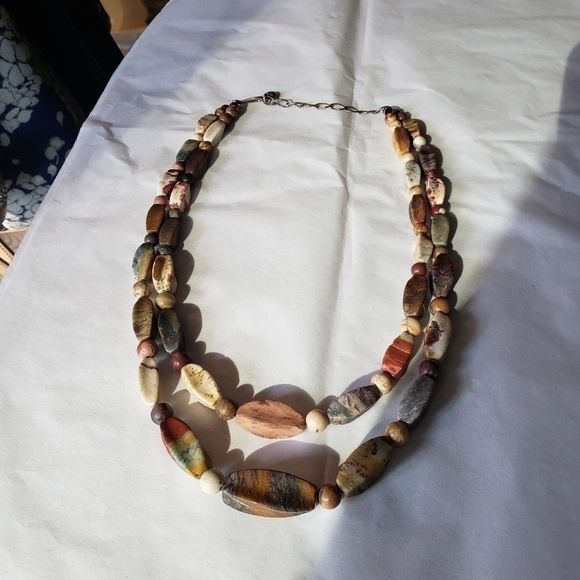 𝅺jay KING multi jasper double strandnecklace